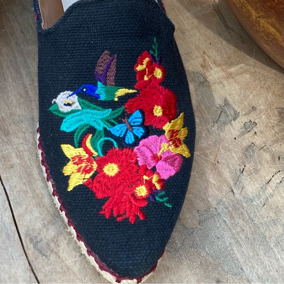 Nine West flats loafers embroidered Oaxaca style Mexico folk size 8 - Picture 2 of 12